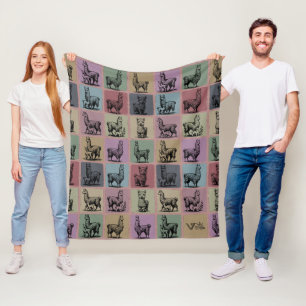 De Velo Retro Llama Cobertor Cozy Alpaca Animal para Prese