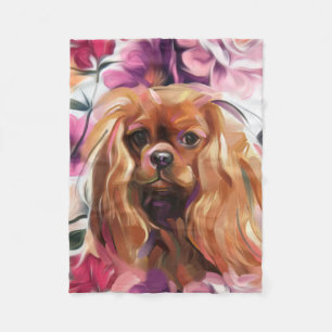 De Velo 'Ruby' Cavalier dog art velocista cobertor pequeno
