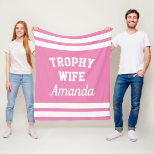 De Velo TROPHY WIFE, cobertor engraçado para mulheres cas
