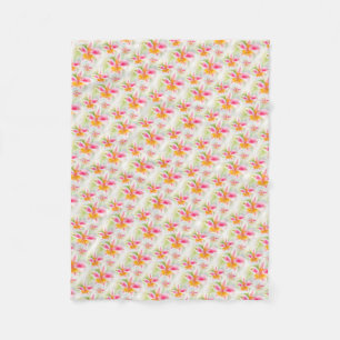 De Velo Watercolor Lily Alstroemeria art cobertor peruano