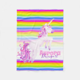 De Velo Whimsy unicorn gallop arco-íris nome cobertor