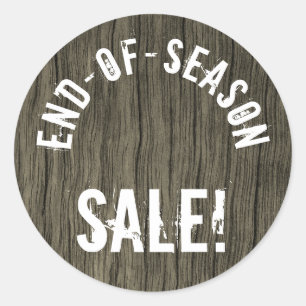 DE "VENDA END-OF-SEASON!" Etiqueta redonda
