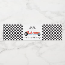 Vintage Race Car Party Água Rótulo da garrafa