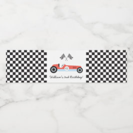 De Vinho Vintage Race Car Party Água Rótulo da garrafa