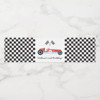 De Vinho Vintage Race Car Party Água Rótulo da garrafa