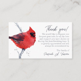 De Visita 3,54x2,165 Funeral Cardeal Obrigado Cartão com fot