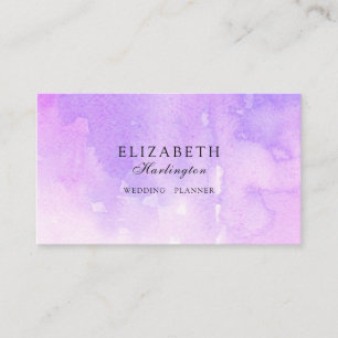 De Visita Aguarela cor-de-rosa e roxa. Cartão da lavanda.