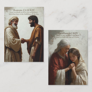 De Visita Amor - Romanos 13:10 e Gálatas 6:2 KJV Cartão