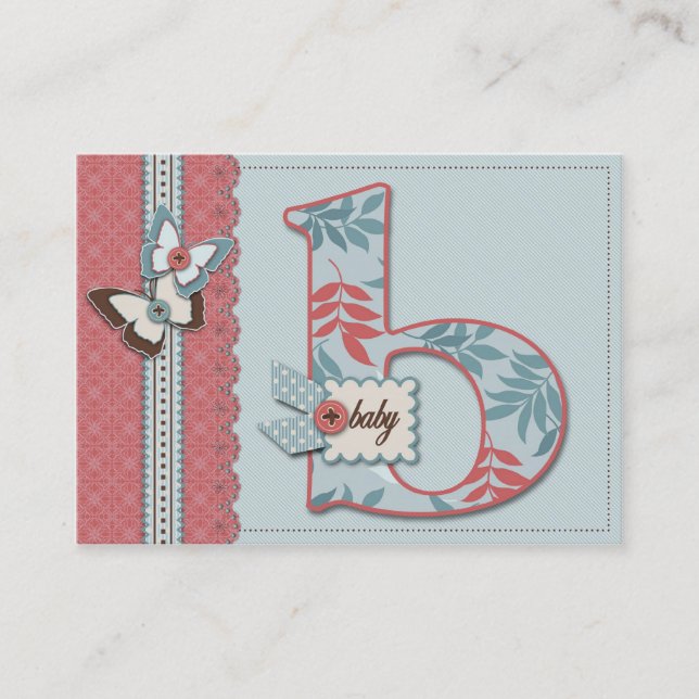 De Visita B é para o cartão do lembrete do bebê (Frente)