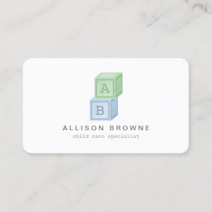 De Visita Bebê Bloqueia Monograma Cuidados Infantis, Cartão 