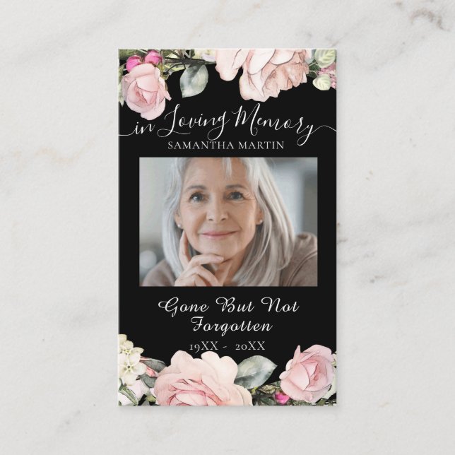 De Visita Buquê Funeral Memorial Prayer Cartão com fotos (Frente)