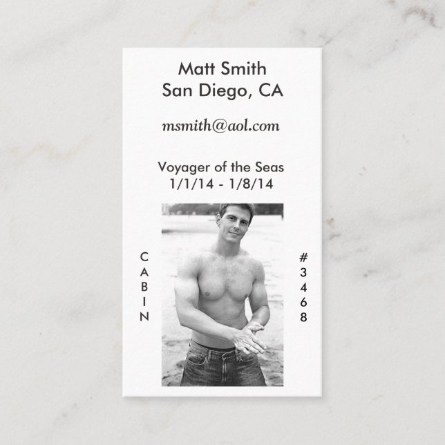 De Visita Cartão alegre do cruzeiro (com parte traseira) (Frente)