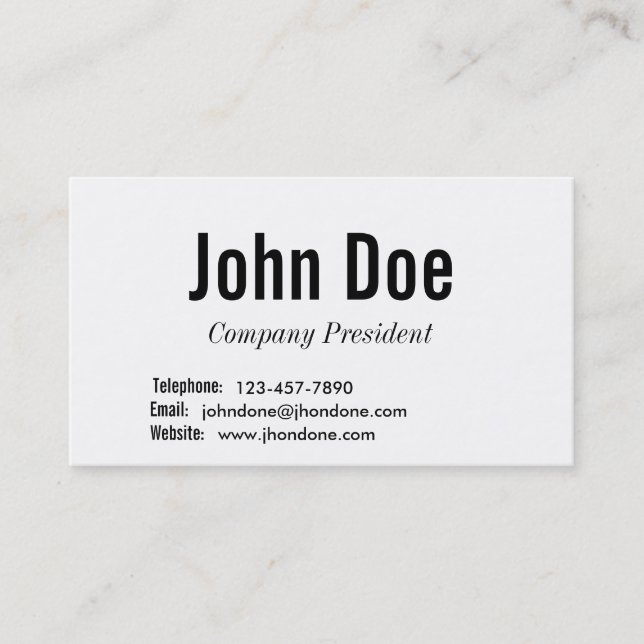 De Visita Cartão básico (Frente)