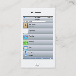 De Visita Cartão branco customizável profissional do iPhone