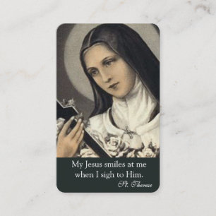 De Visita Cartão católico do Novena mim St. Therese pouca