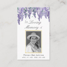 Cartão com fotos Memorial Wisteria Watercolor Symp