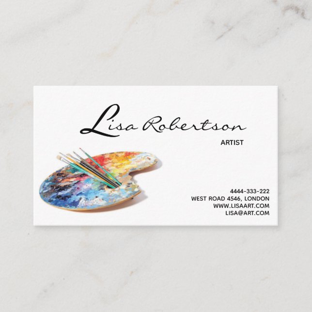 De Visita Cartão da paleta do professor do desenhar da arte (Frente)
