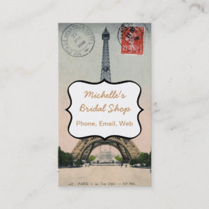 De Visita Cartão da torre Eiffel do vintage