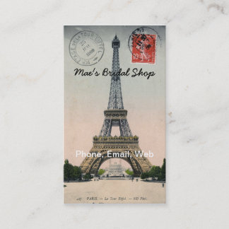 De Visita Cartão da torre Eiffel do vintage