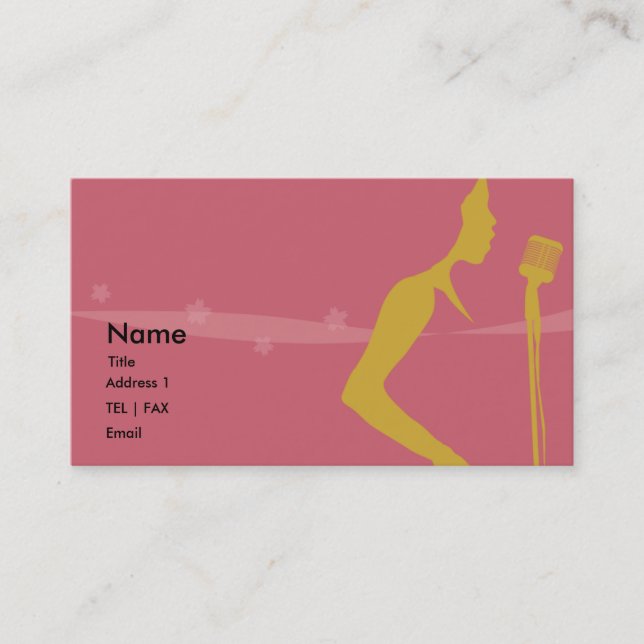 De Visita Cartão do cantor (Frente)