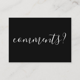 De Visita cartão do comentário