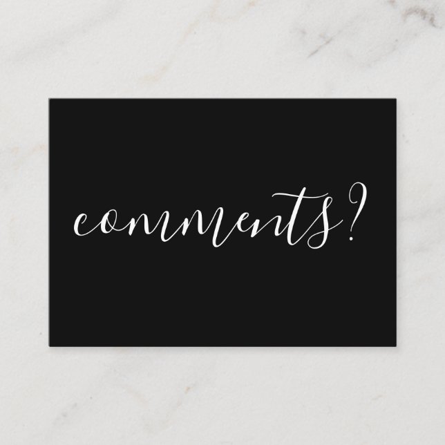 De Visita cartão do comentário (Frente)