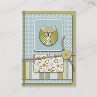 De Visita Cartão do lembrete da coruja