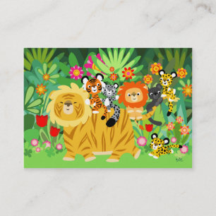 De Visita Cartão dos desenhos animados Liger e dos amigos