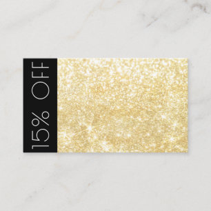 De Visita Cartão Dourado Moderno Shimmer e Sparkle Discount