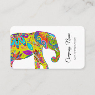 De Visita Cartão floral do elefante
