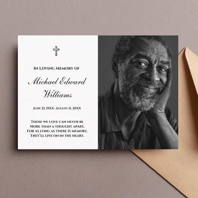 De Visita Cartão Memorial Com Funeral Fotográfica (Photo Memorial Prayer Card)