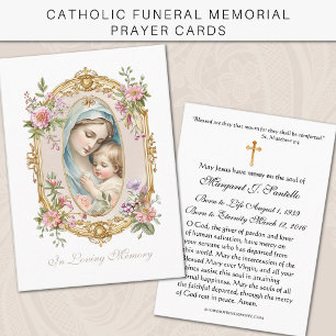De Visita Cartão Memorial Funerário Católico Virgem Maria -