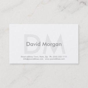 De Visita Cartão Monogrammed do negócio moderno branco leg