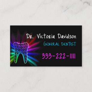 De Visita Cartão preto do general Dentista Arco-íris Cor