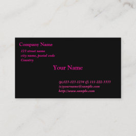 De Visita cartão preto,fontes cor-de-rosa