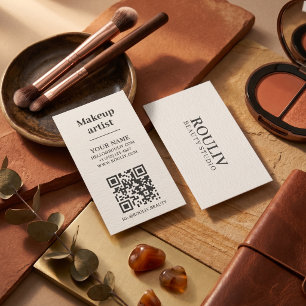 De Visita Cartão QR Vertical Minimalista Tom Terroso Bel