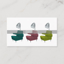 De Visita Cartão retro lustroso do estilista da cadeira do