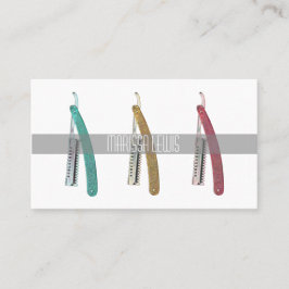 De Visita Cartão retro lustroso do Hairstylist da lâmina do