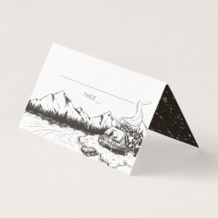 De Visita Cartão Rustic Winter Mountain Place