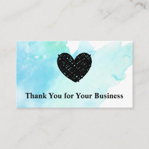 De Visita Coração Esboçado em Cute   Watercolor   Cartão