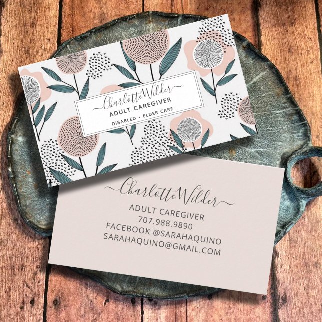 De Visita Enfermeiro Cartão Floral Desenhado À Mão (Criador carregado)