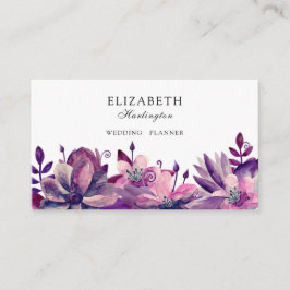 De Visita Flores rosa e roxa. Cartão Floral. Botânica