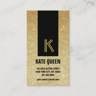 De Visita Glitter Dourado Sparkles Moderno Hip Chic Cartão d
