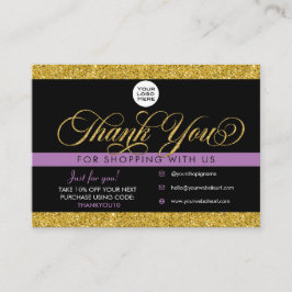 De Visita Glitter Obrigado Pacote do Cliente Inserir Cartão