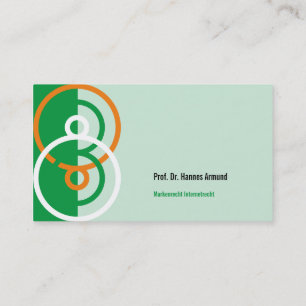 De Visita Logotipo redondo abstrato em verde laranja cartão