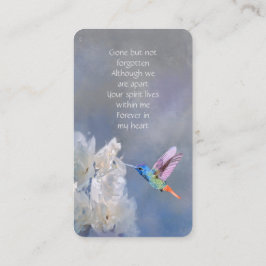 De Visita Memória Memorial Cartão Hummingbird Flores Brancas