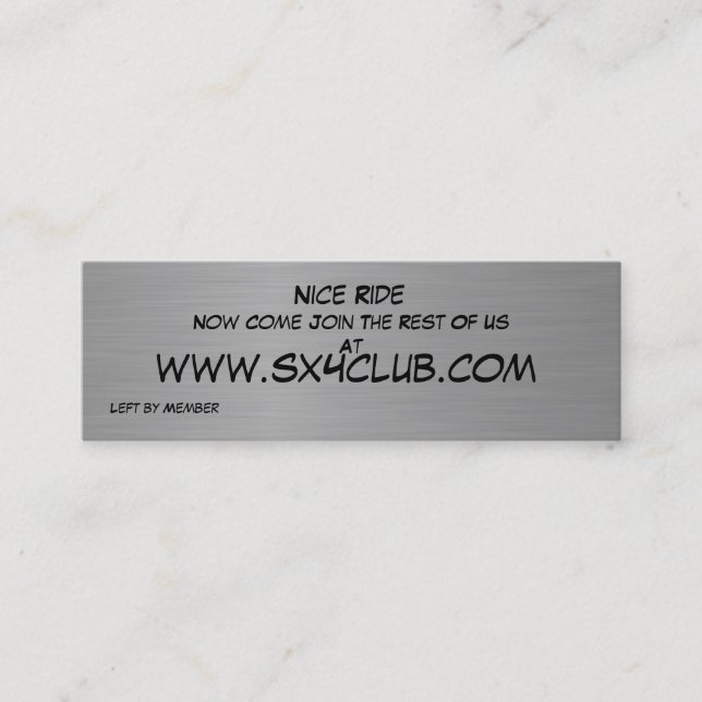 De Visita Mini Cartão dos observadores SX4 (Frente)