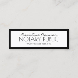 De Visita Mini Cartão limitado preto & branco do notário