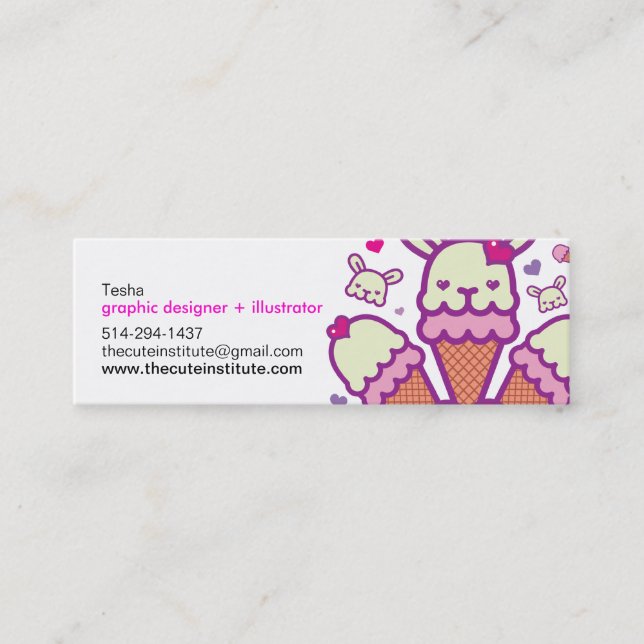 De Visita Mini o cartão bonito do instituto (Frente)