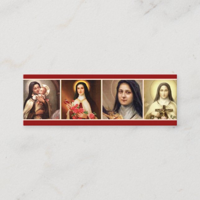 De Visita Mini Os rosas do St. Therese citam o cartão santamente (Frente)